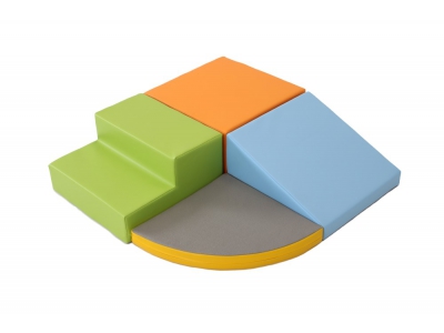 Soft Play foam speelblokken set 3, 4-delig, lichte kleuren