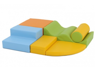 Soft Play foam speelblokken set 5, 6-delig, lichte kleuren