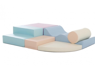 Soft Play foam speelblokken set 5, 6-delig, pastel