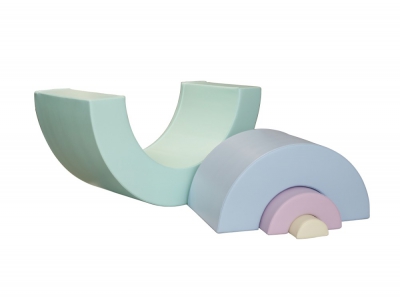 Soft Play foam blokken set Regenboog, pastel